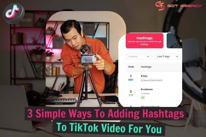 adding hashtags to tiktok video thumbnail