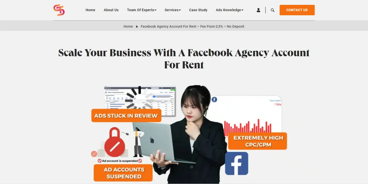 Rent a Facebook agency ad account