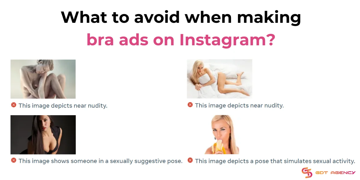 Avoid these images when making bra ads on Instagram