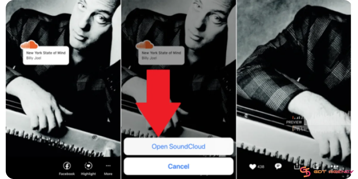 Add music to an Instagram story without a sticker from SoundCloud