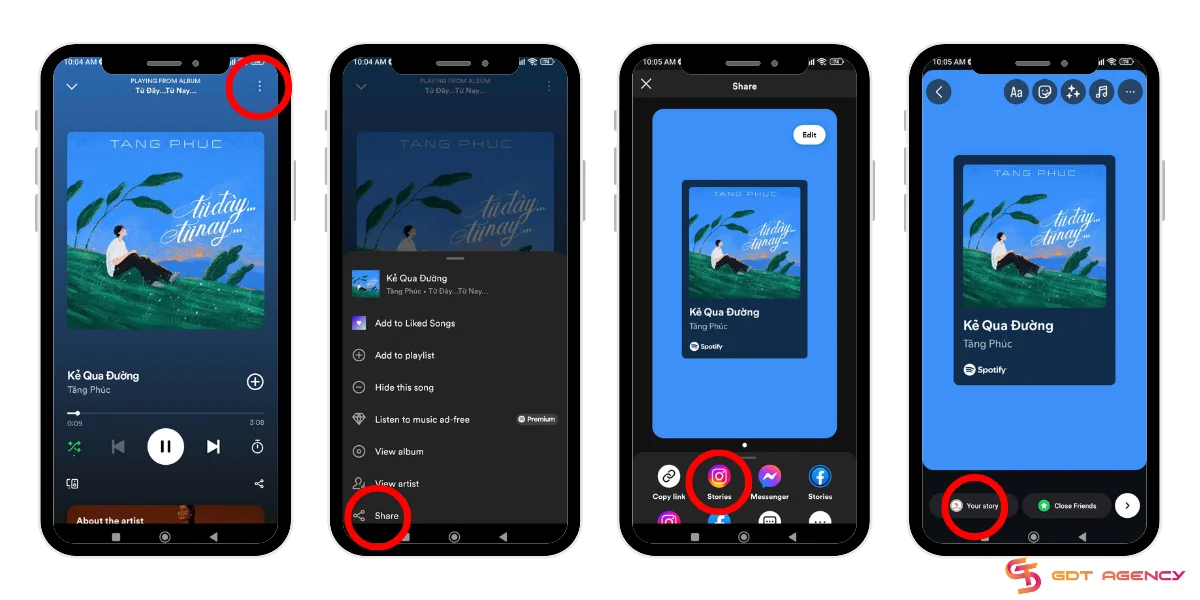 Add music from Spotify to Instagram stories