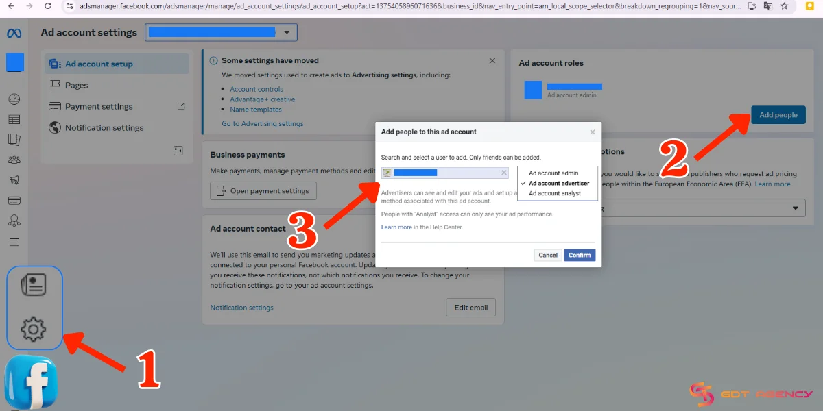 Add roles in Facebook Ads Manager