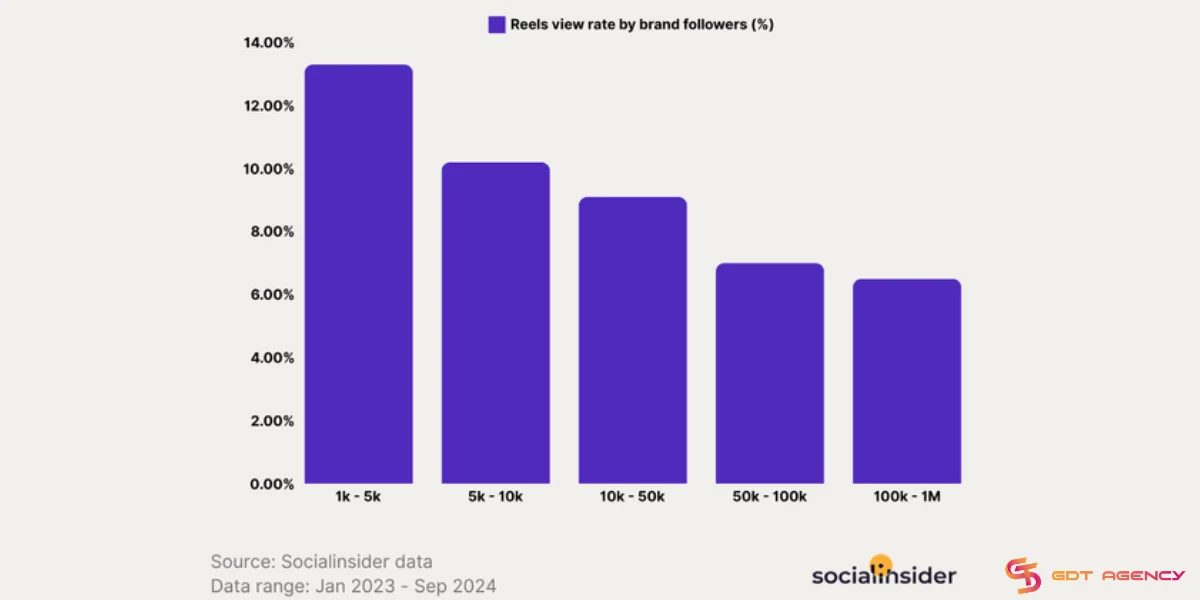 Small brands get the highest view rate on reels