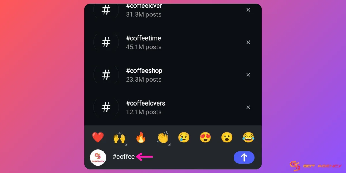 Add hashtags to comments