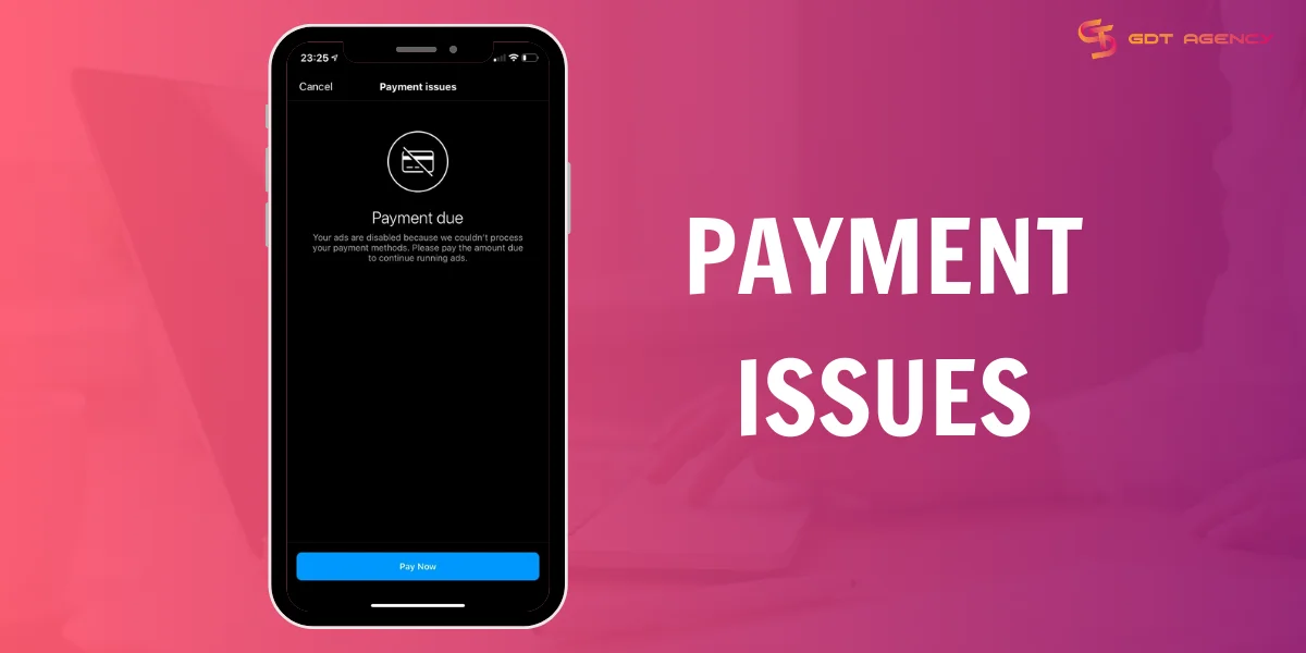 Ads disabled on Instagram due to payment issues
