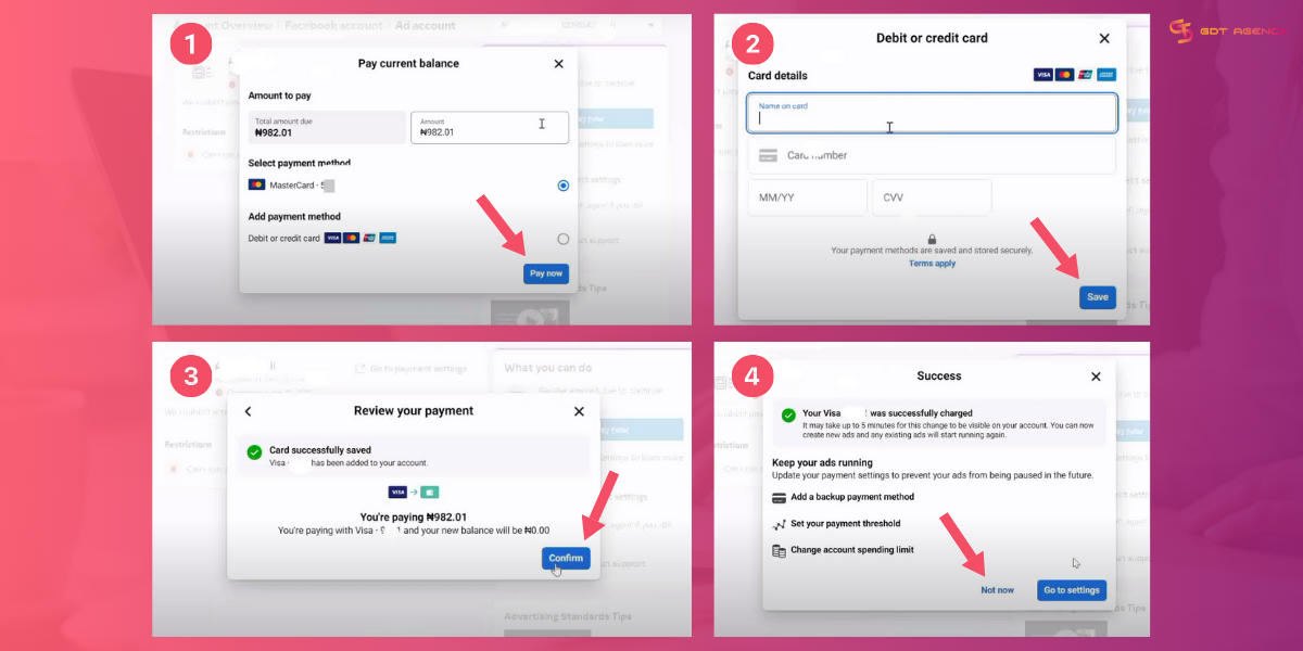 Fix your ad account issue on Meta Ad Manager before removing ad payment method from Instagram