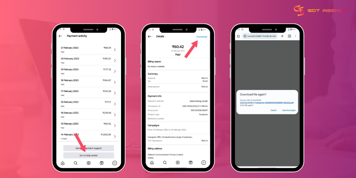 How to get invoices for Instagram ads in the Instagram app?