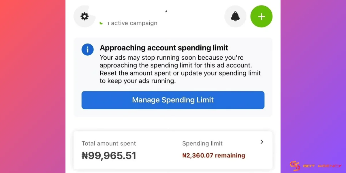 Ad spending limit