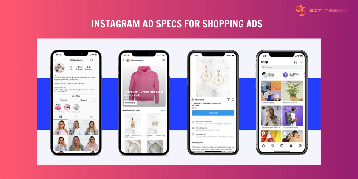 Specs for Instagram ads shopping