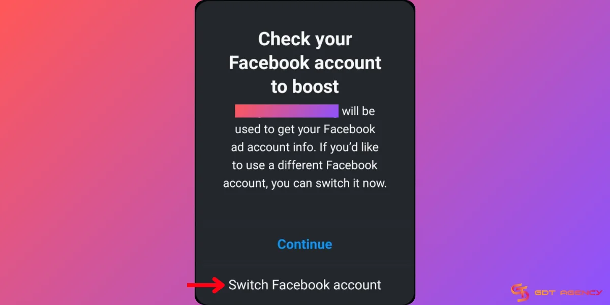 Switch Facebook account