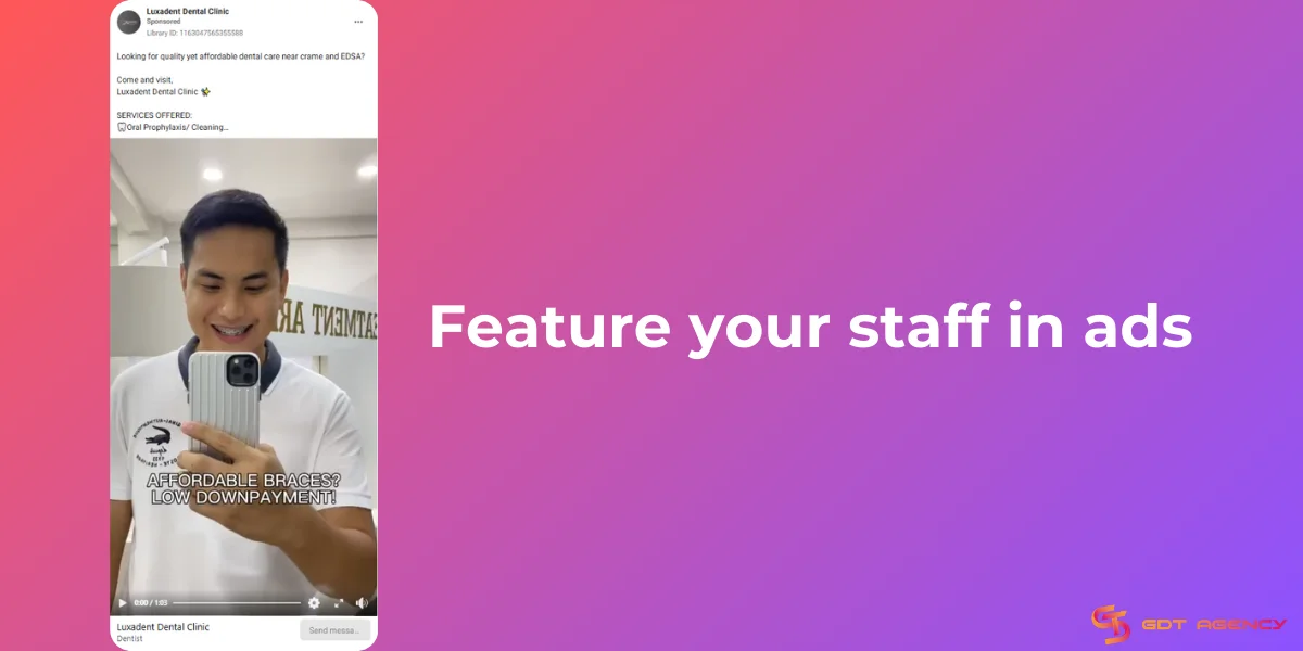 Feature your staff in ads