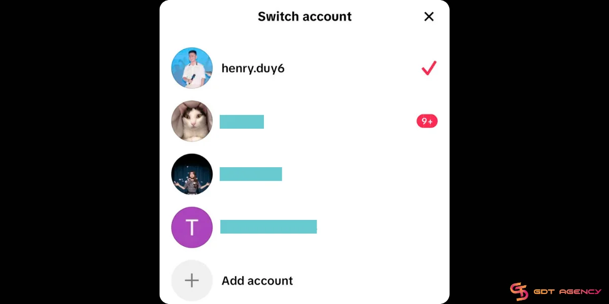 Four TikTok accounts on the same device