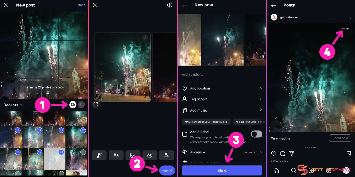 How to add more than 10 photos on Instagram