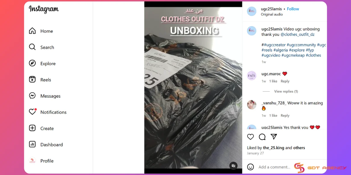 Unboxing video example