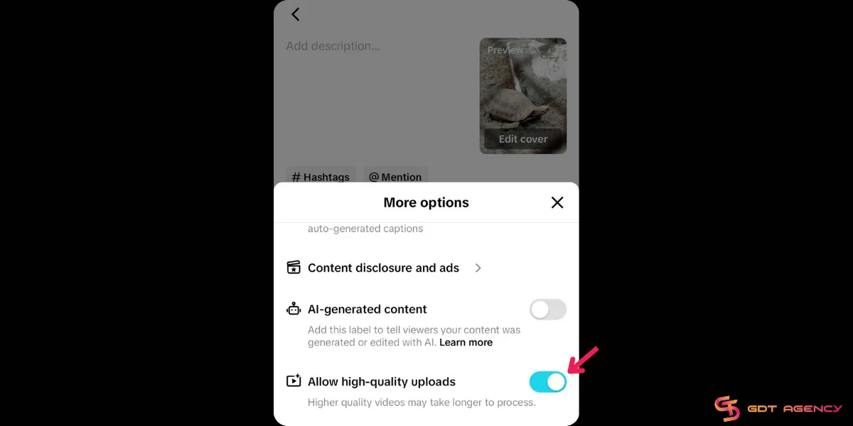Allow High-Quality Uploads setting