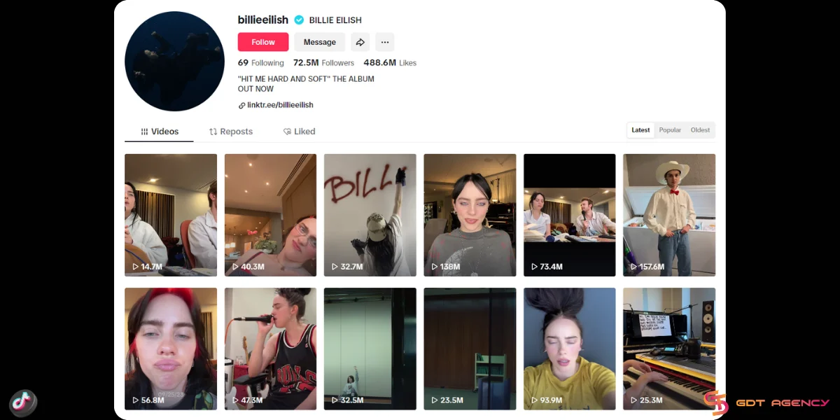 Billie Eilish on TikTok