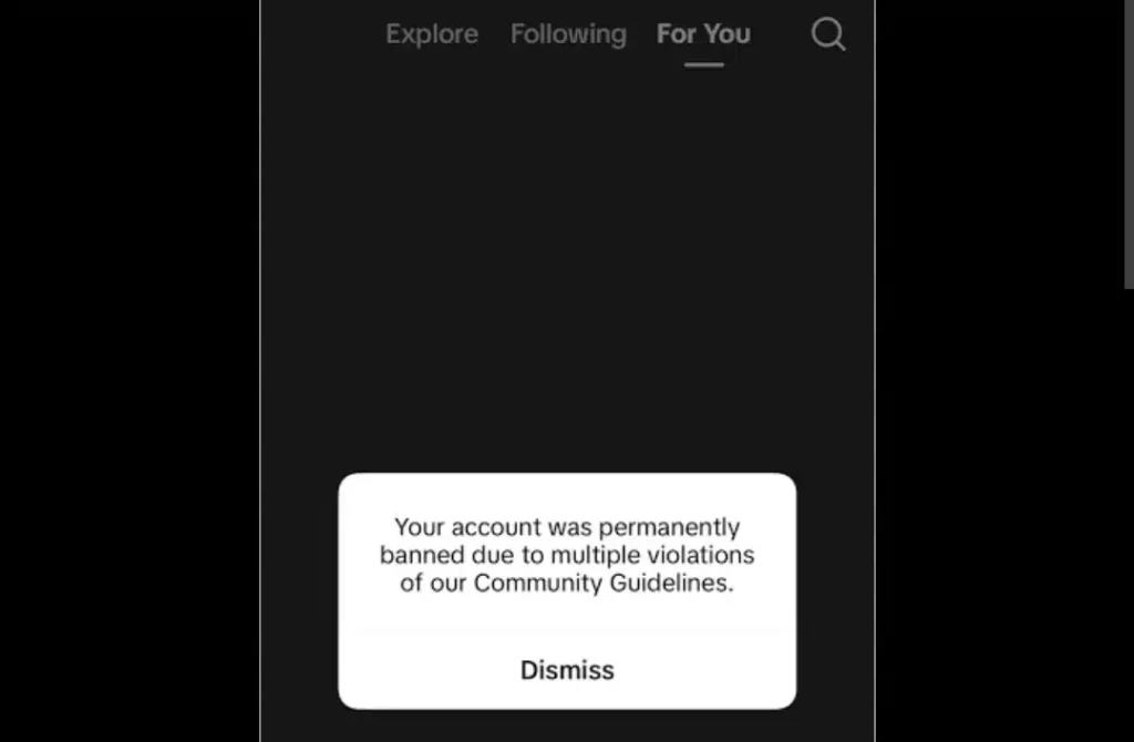 TikTok ad account permanently suspended