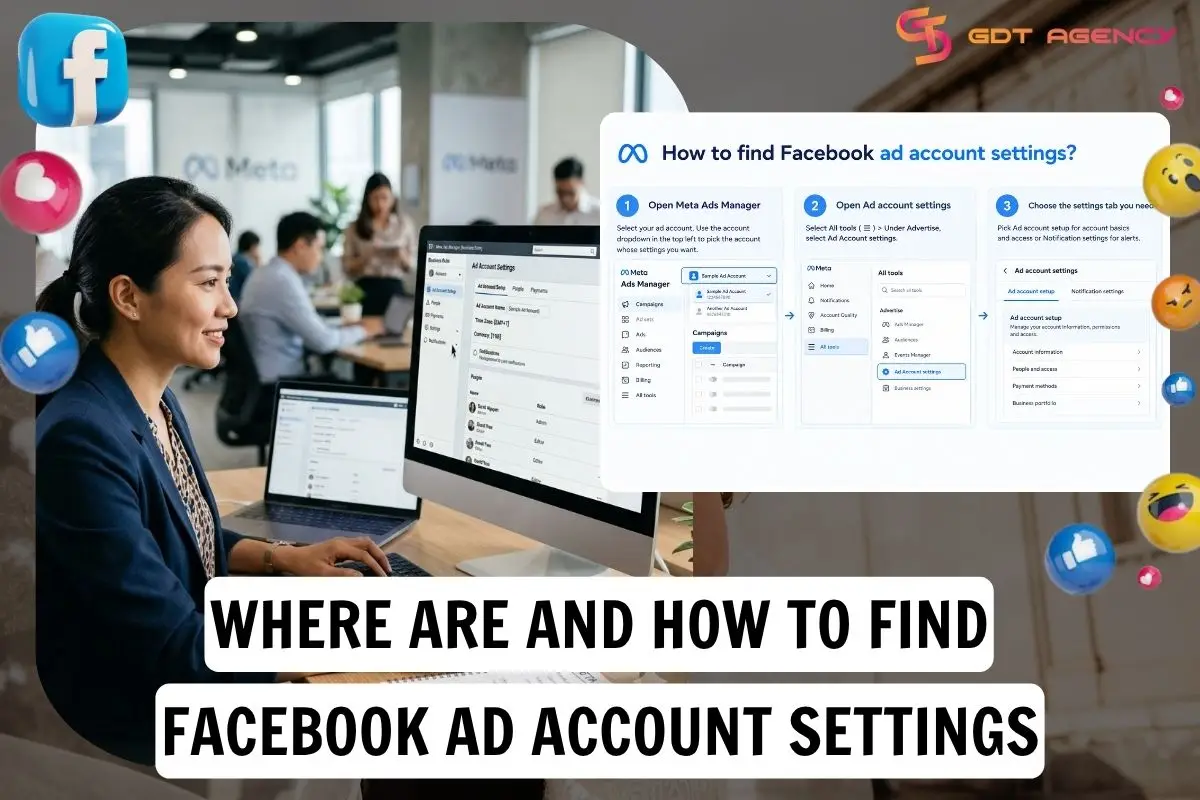 Where are ad account settings on Facebook and how to find
