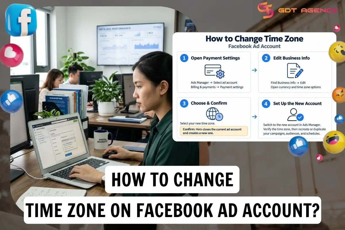 Can you change time zone Facebook ad account? How to edit?